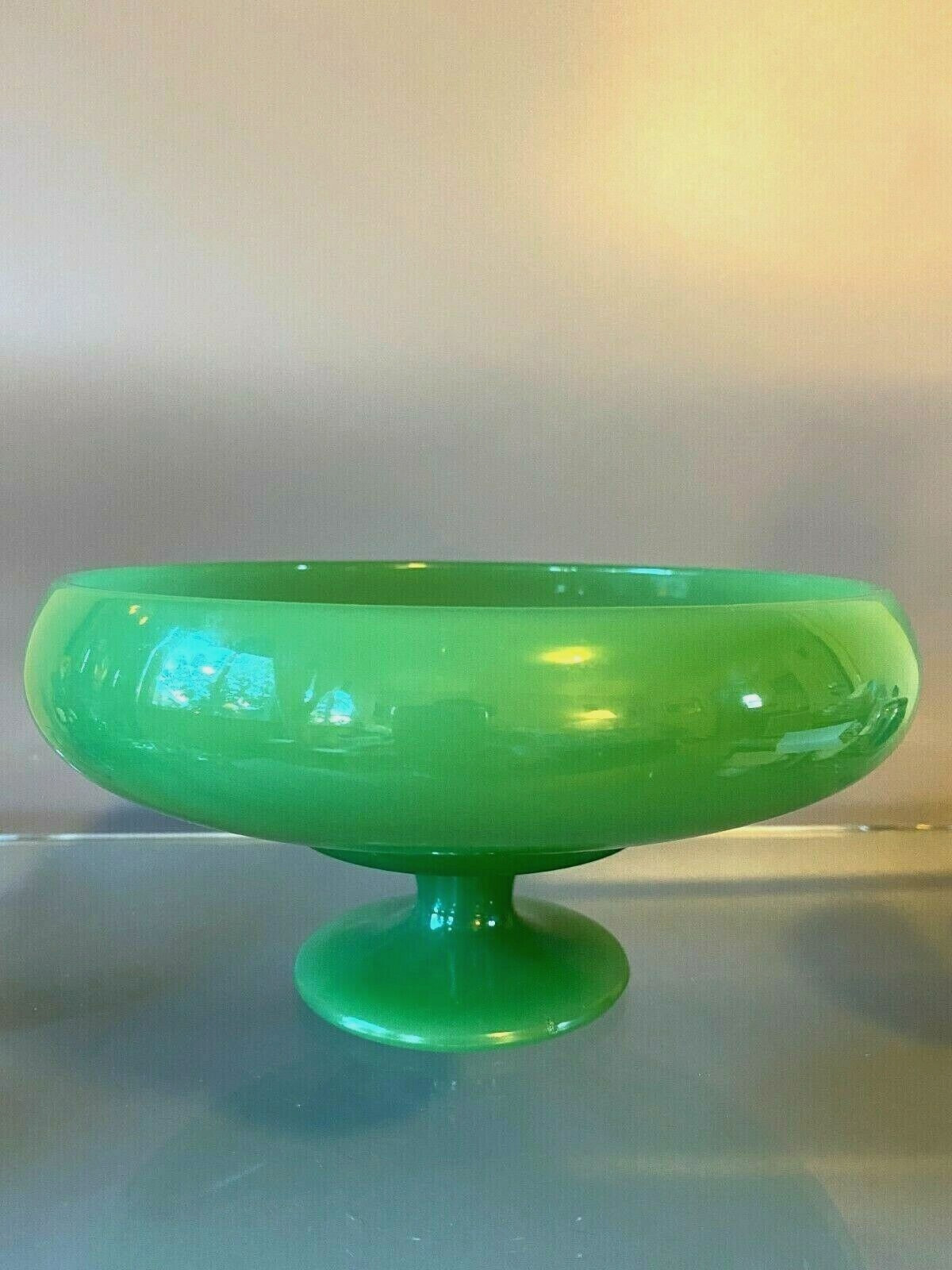 Vintage Fenton Jade Green Jadeite Compote