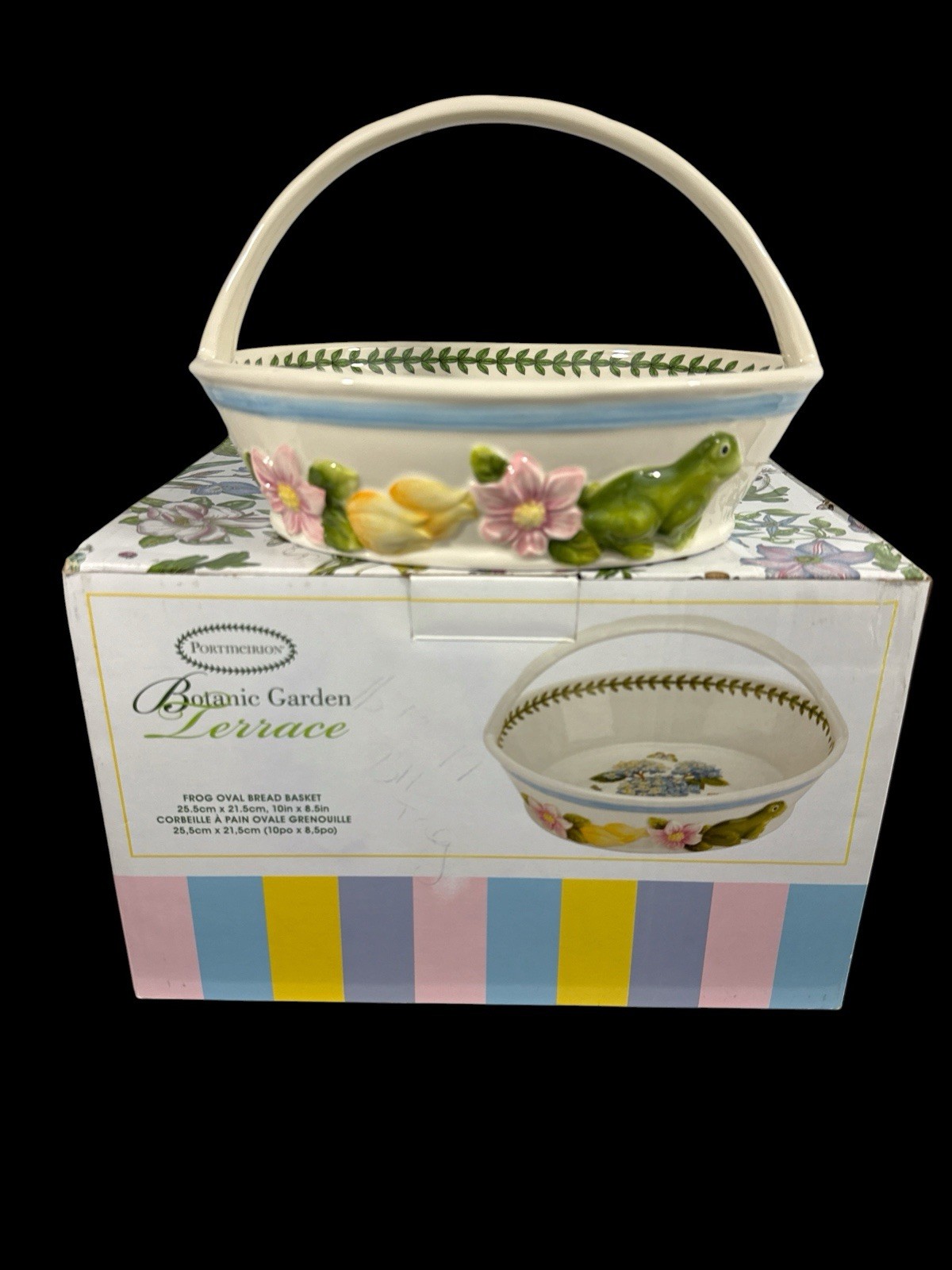 Portmeirion Botanic Garden Terrace Oval Bread Basket Hydrangea New In Box