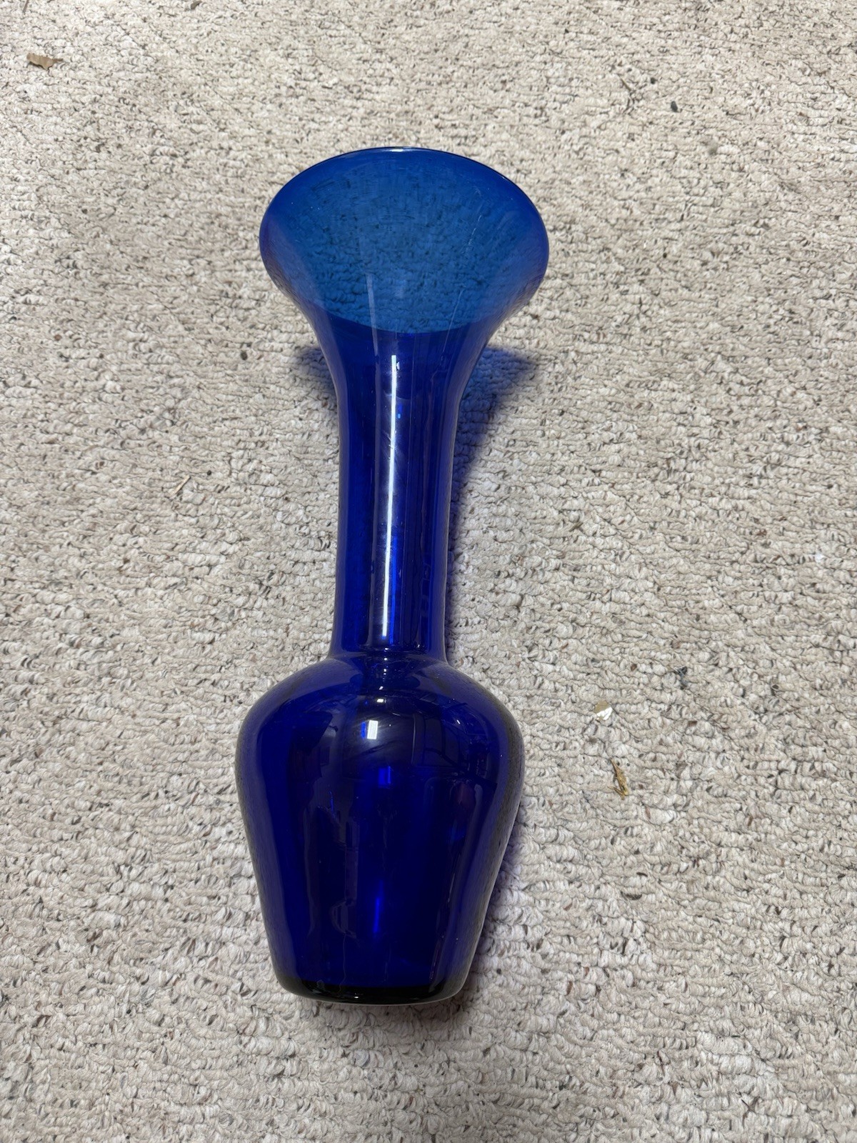 Blenko 8716 Sapphire Blue Art Glass Vase 17.5” Tall Hand Blown MCM