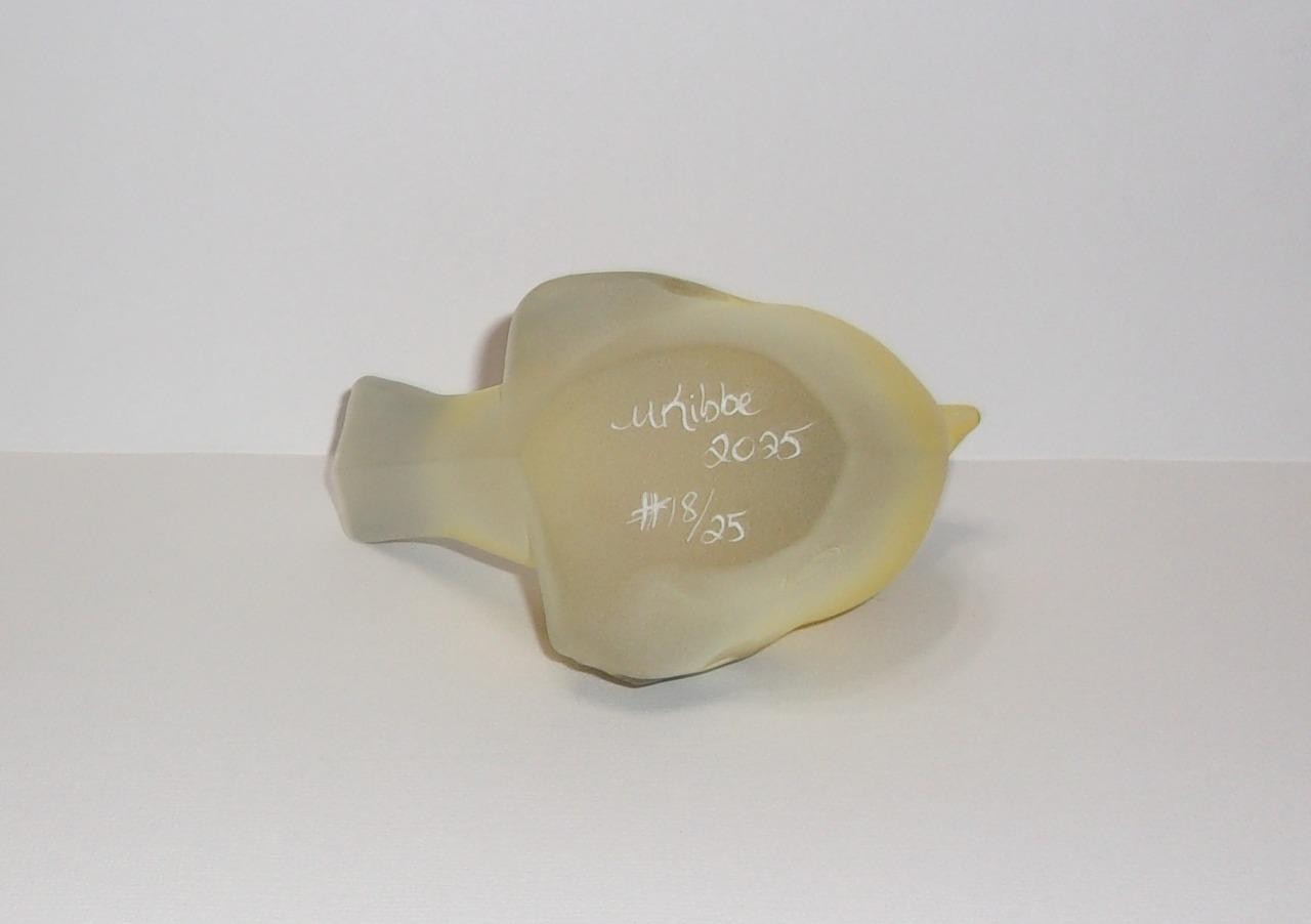 Fenton Glass Crystal Yellow Finch Thistle Song Bird Figurine Ltd Ed #18/25 Kibbe