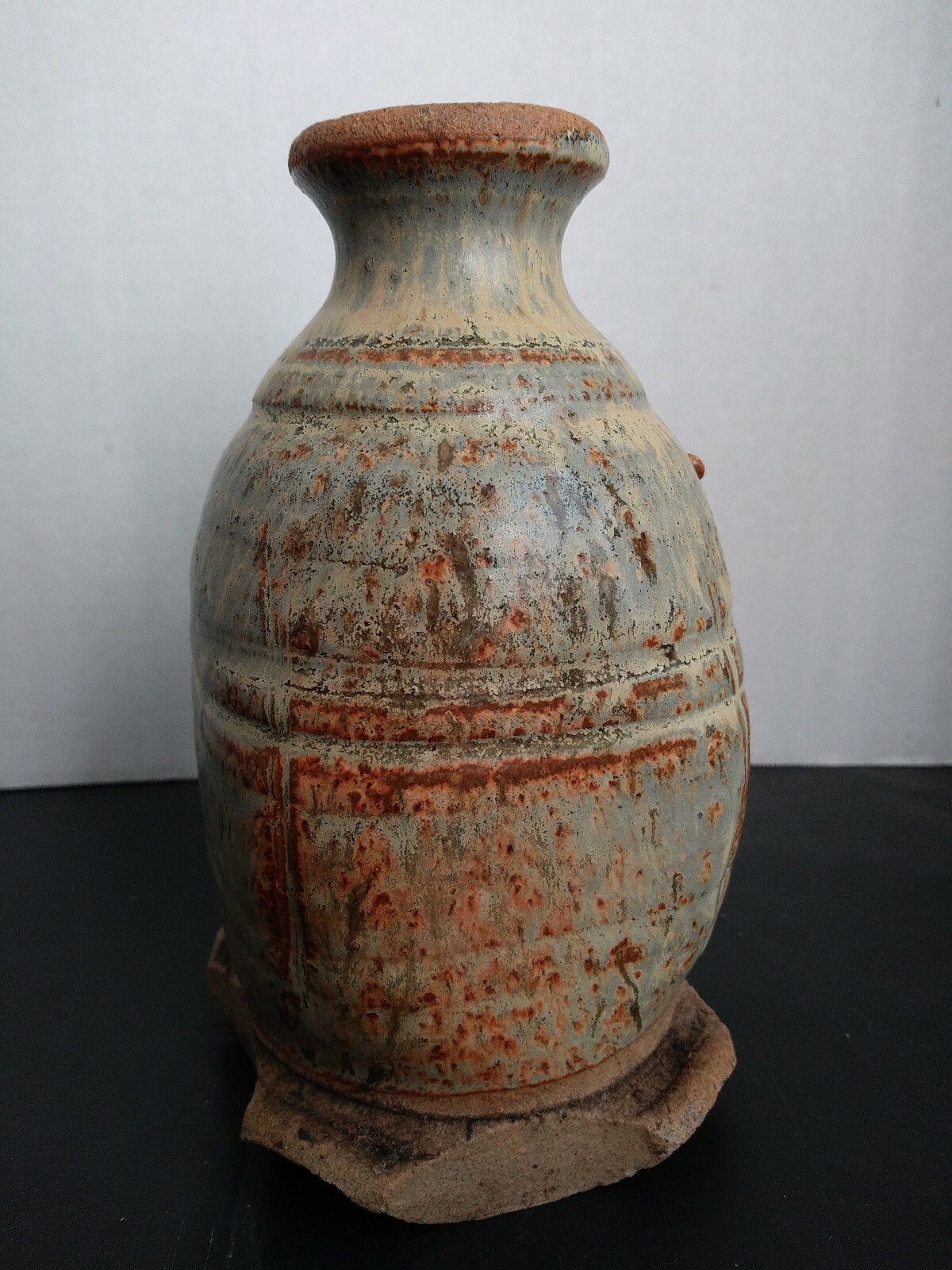 Vintage Signed Art Pottery Cabinet Vase Glaze Variation 6.5″ Tall