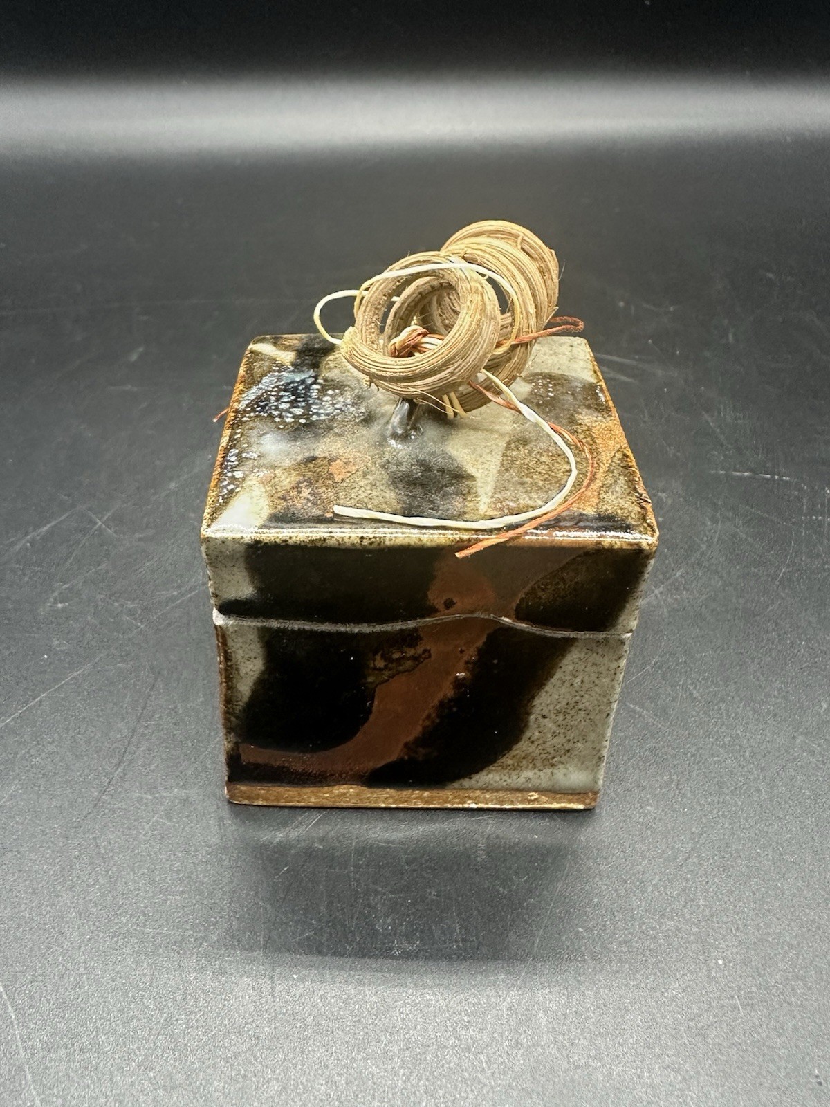 Lamers Pottery Small Box with Lid 2” Cube