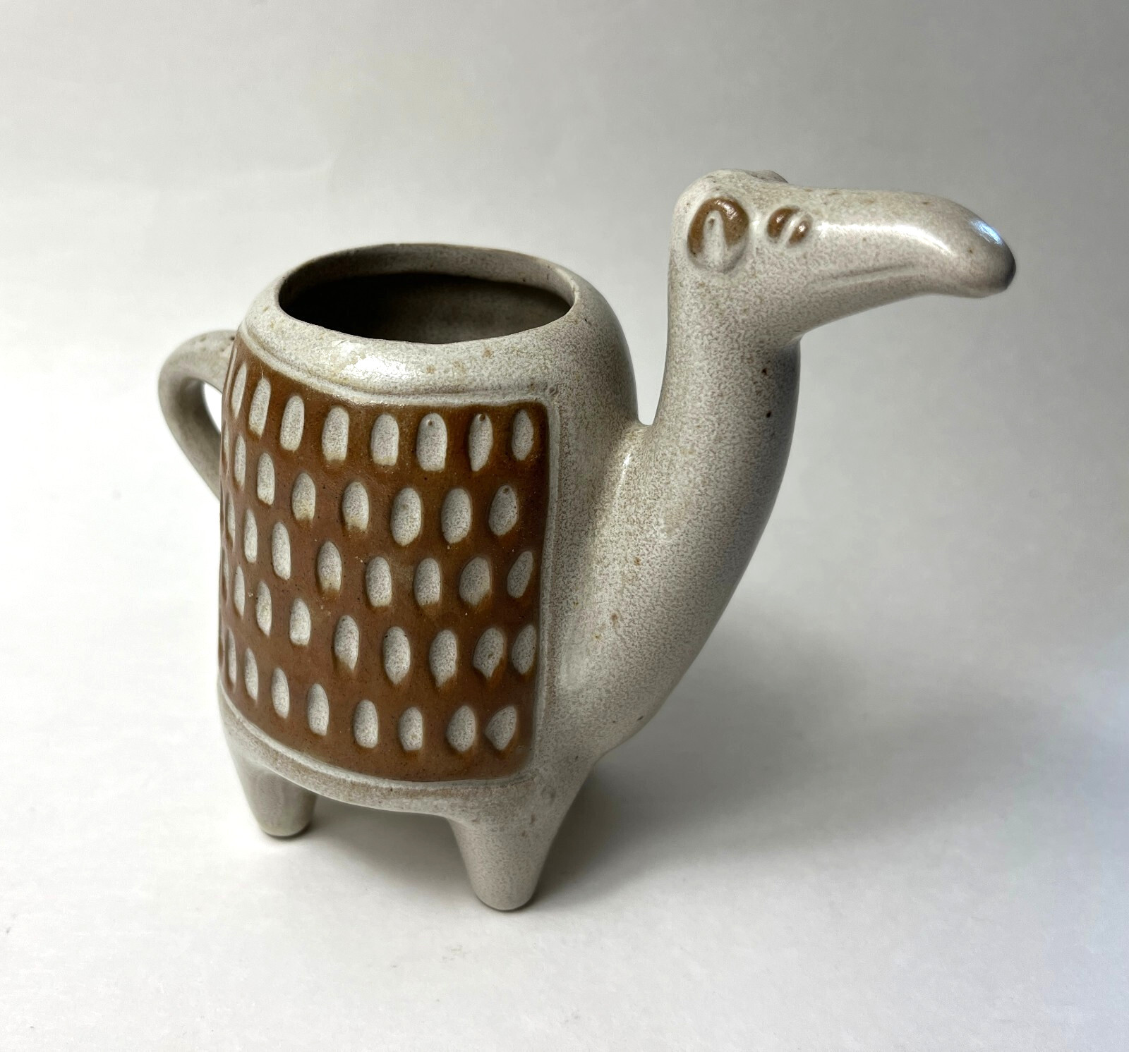 Vintage MCM David Stewart Lions Valley Stoneware Camel Planter Retro