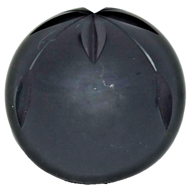 Vintage 1973 Harold Bennett Art Glass Paperweight Ebony Black Cut Star