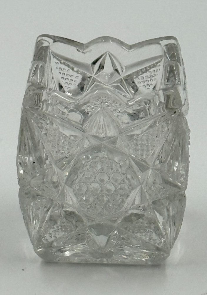 Antique EAPG U.S. Glass Illinois Star of the East Pattern Toothpick Holder2 1/2″