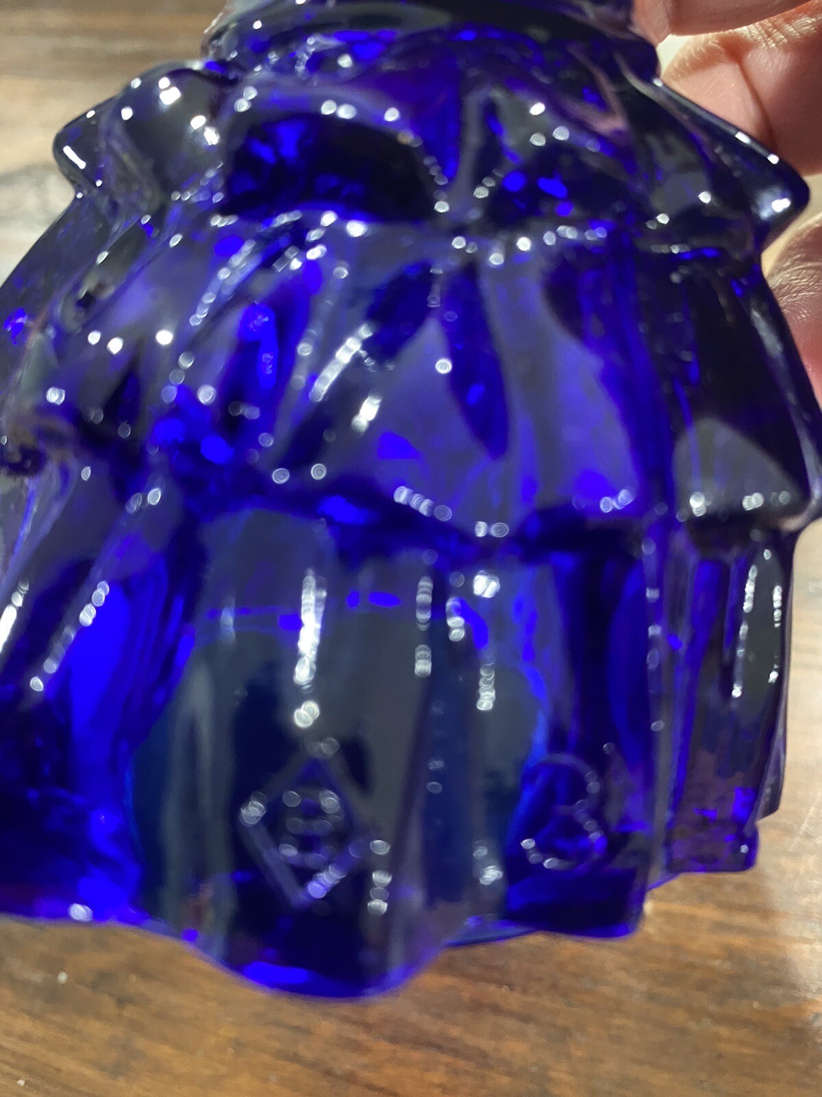 Boyd Art Glass -Cobalt Blue- Colonial Lady- Hand Painted And Signed
