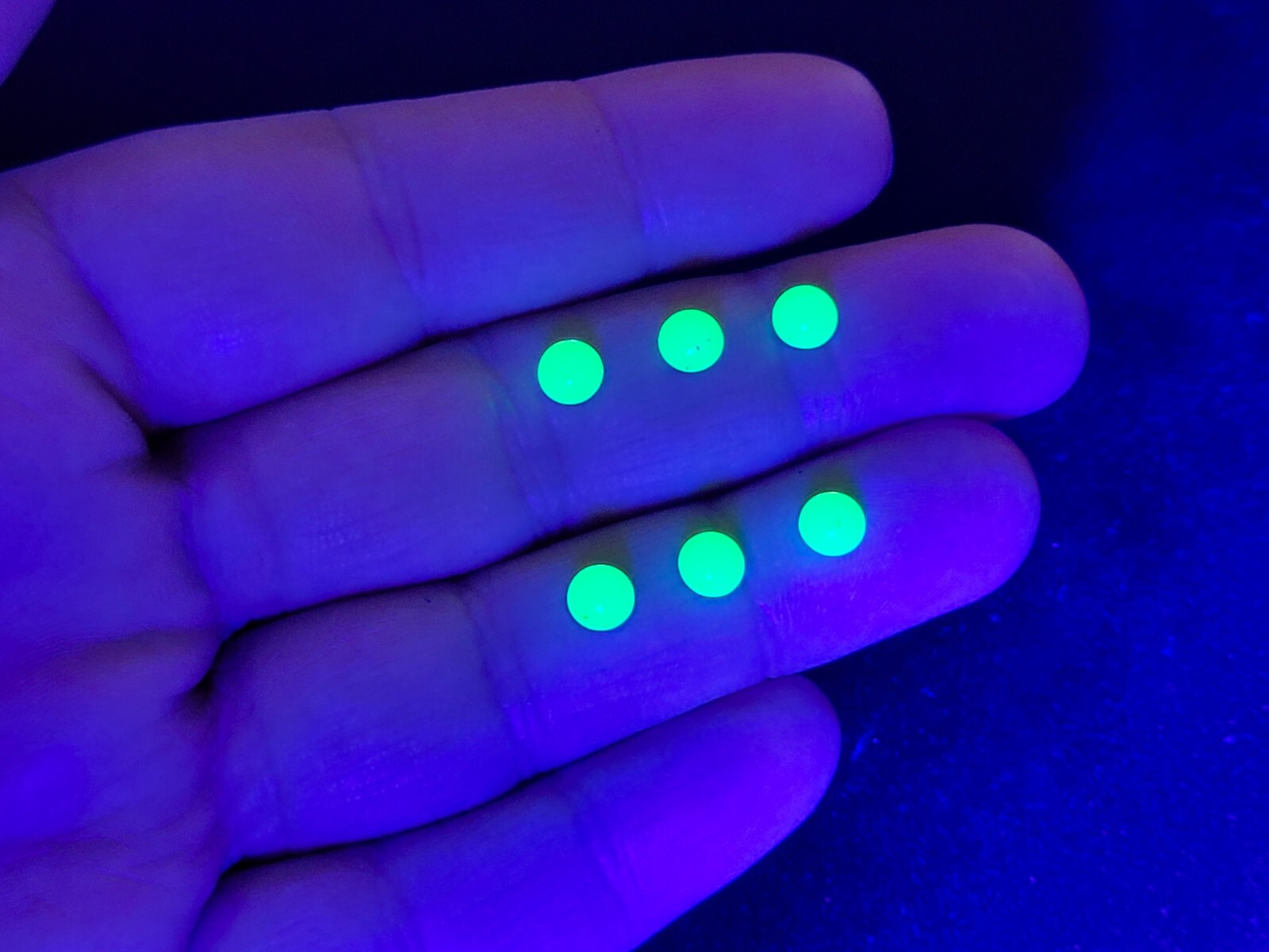 6pcs 5mm Uranium Glass Cabochon Round Yellow Opal Gold Foiled Czech Half Dome