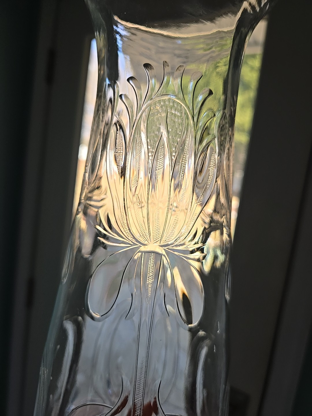 Antique Stourbridge Stevens & Williams Rock Crystal Glass Floral Vase 11 3/4