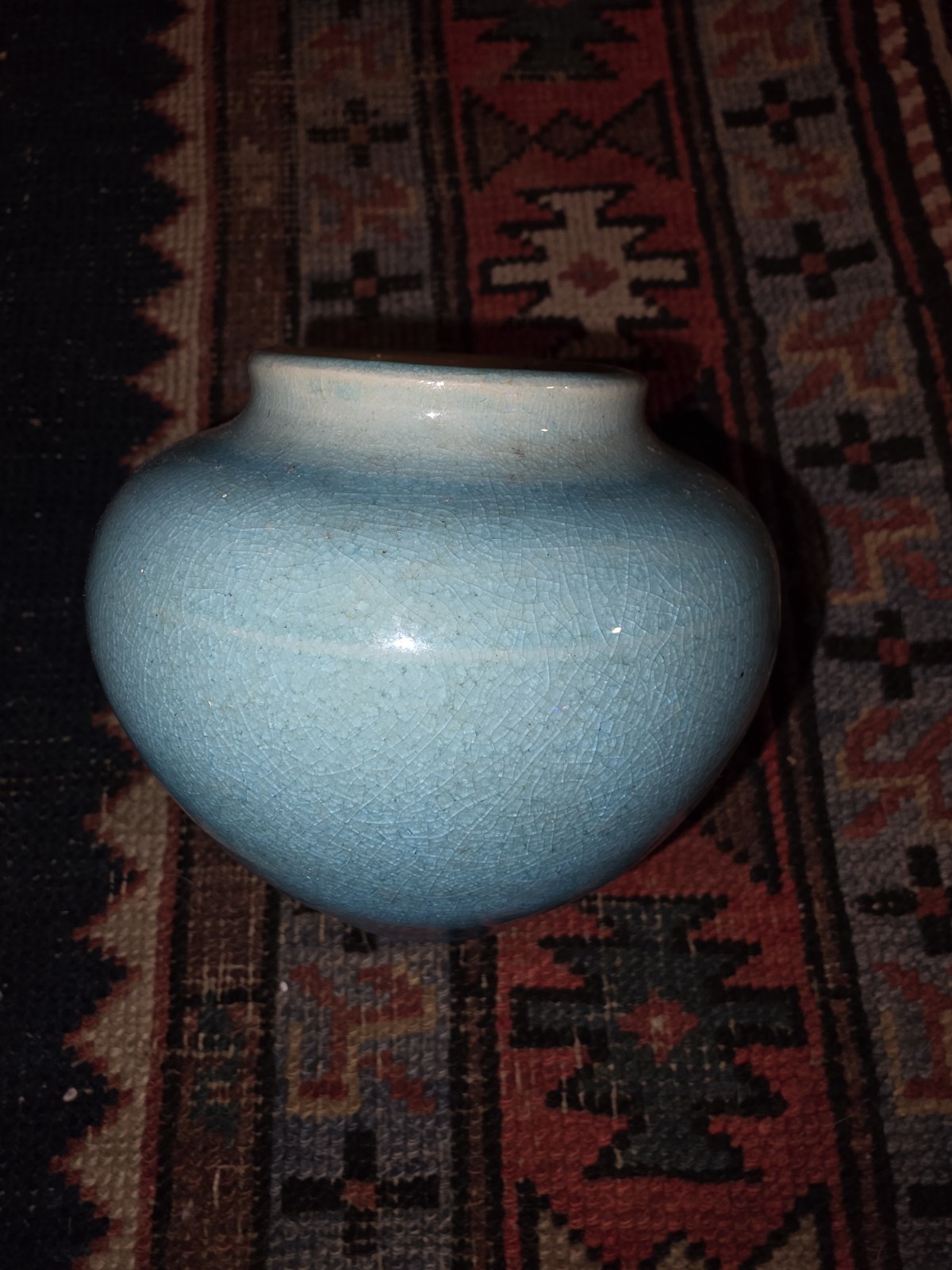 2 Vintage Pisgah Nelson Turquoise Vase Arts Crafts Pottery Signed NC Beautiful