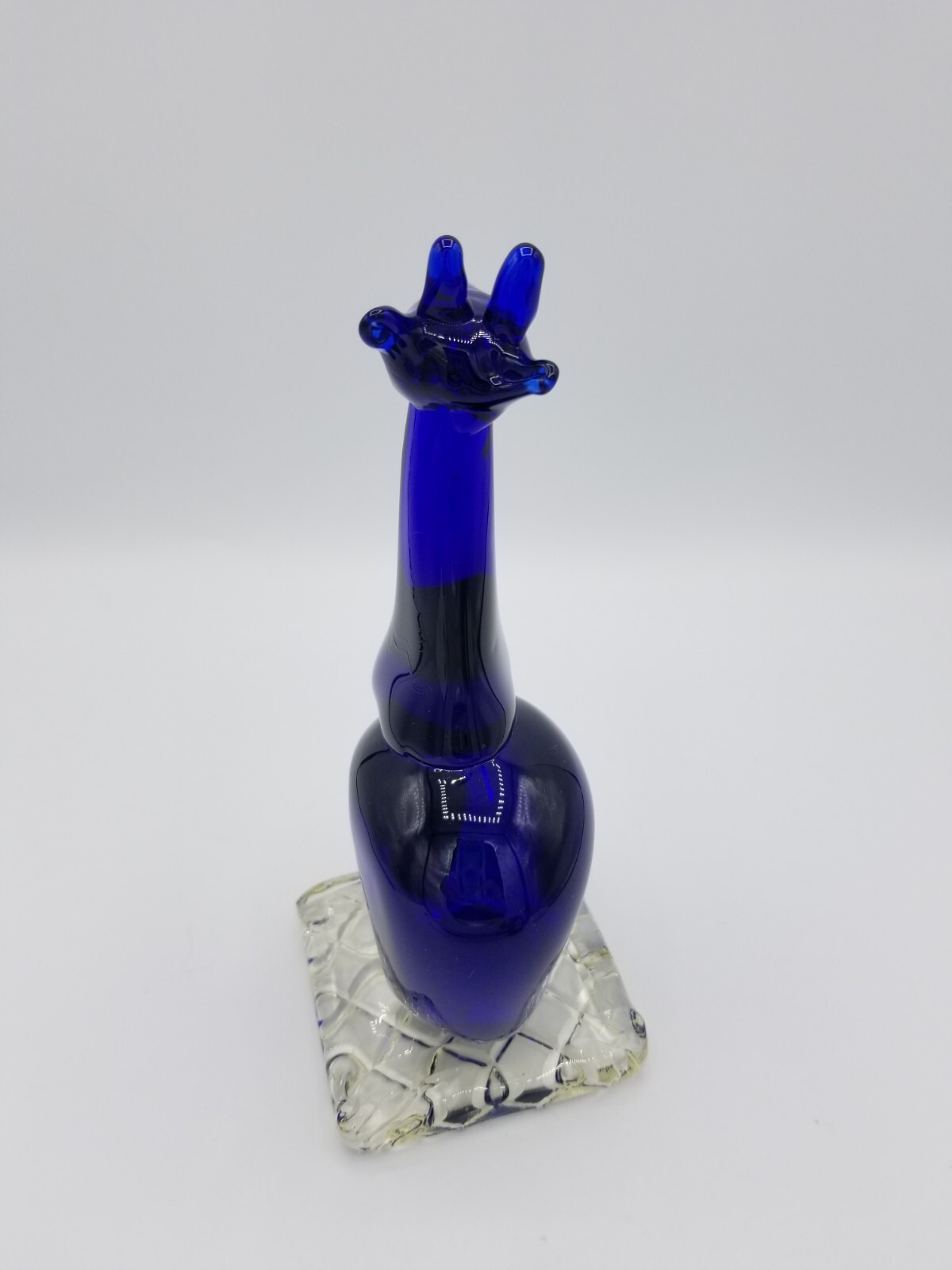 Vintage Studio Cobalt Blue Art Glass Giraffe Figurine Hand blown Paperweight