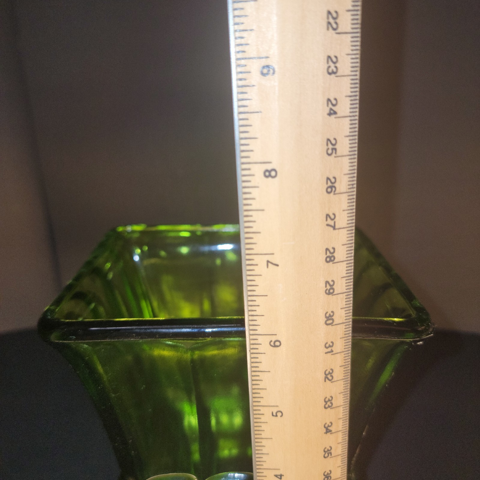 Vintage Indiana Glass Avocado Green Pedestal Vase / Planter – MCM Footed Dish