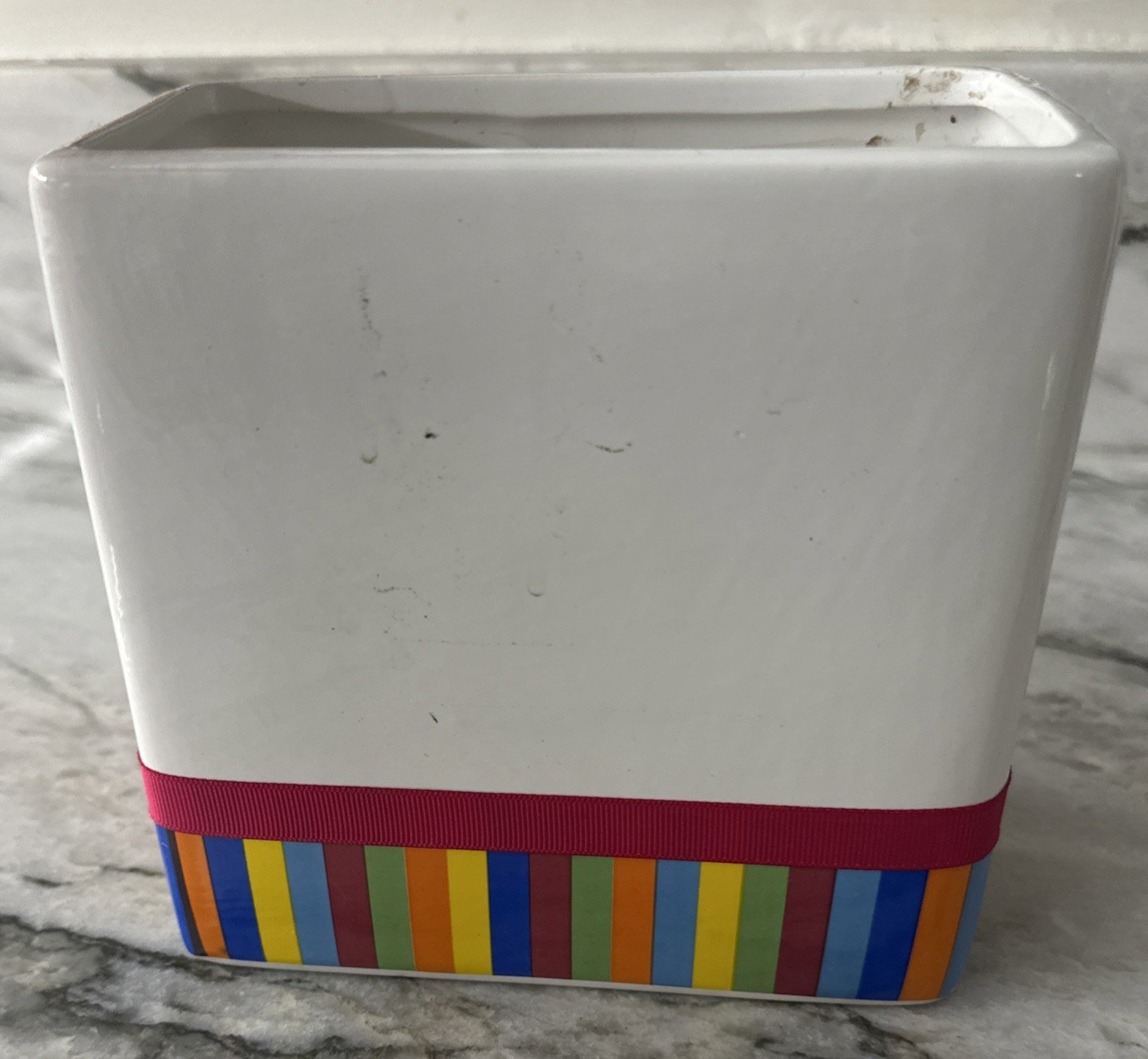 FTD HAPPY BIRTHDAY RECTANGULAR PLANTER CONTAINER VASE