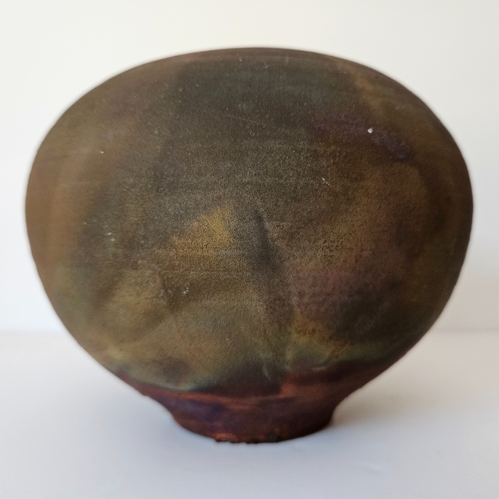 Bruce Johnson Copper Flash Raku Pottery Pot Vase Includes Brochure 5″ Tall