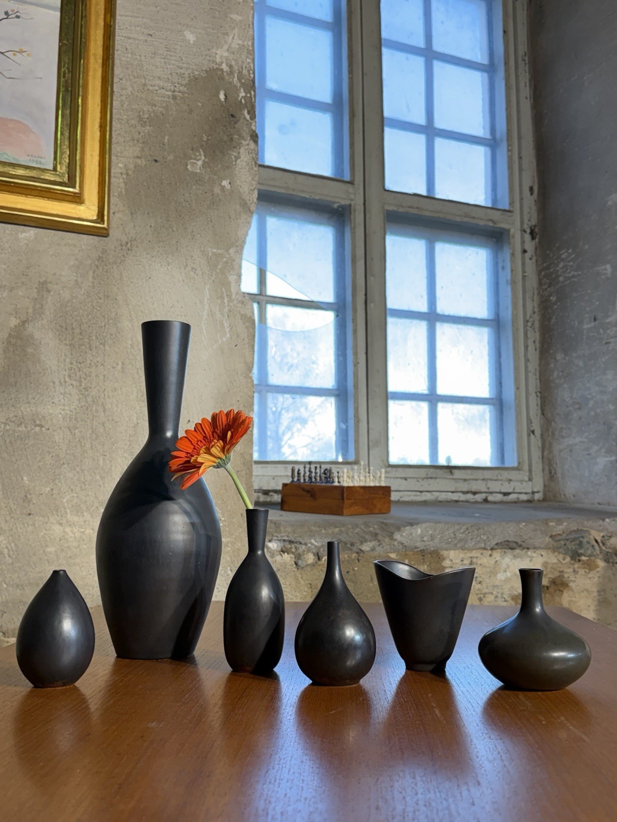 Black Stonware Vase – Carl-Harry Stålhane – Rörstrand Midcentury Modern