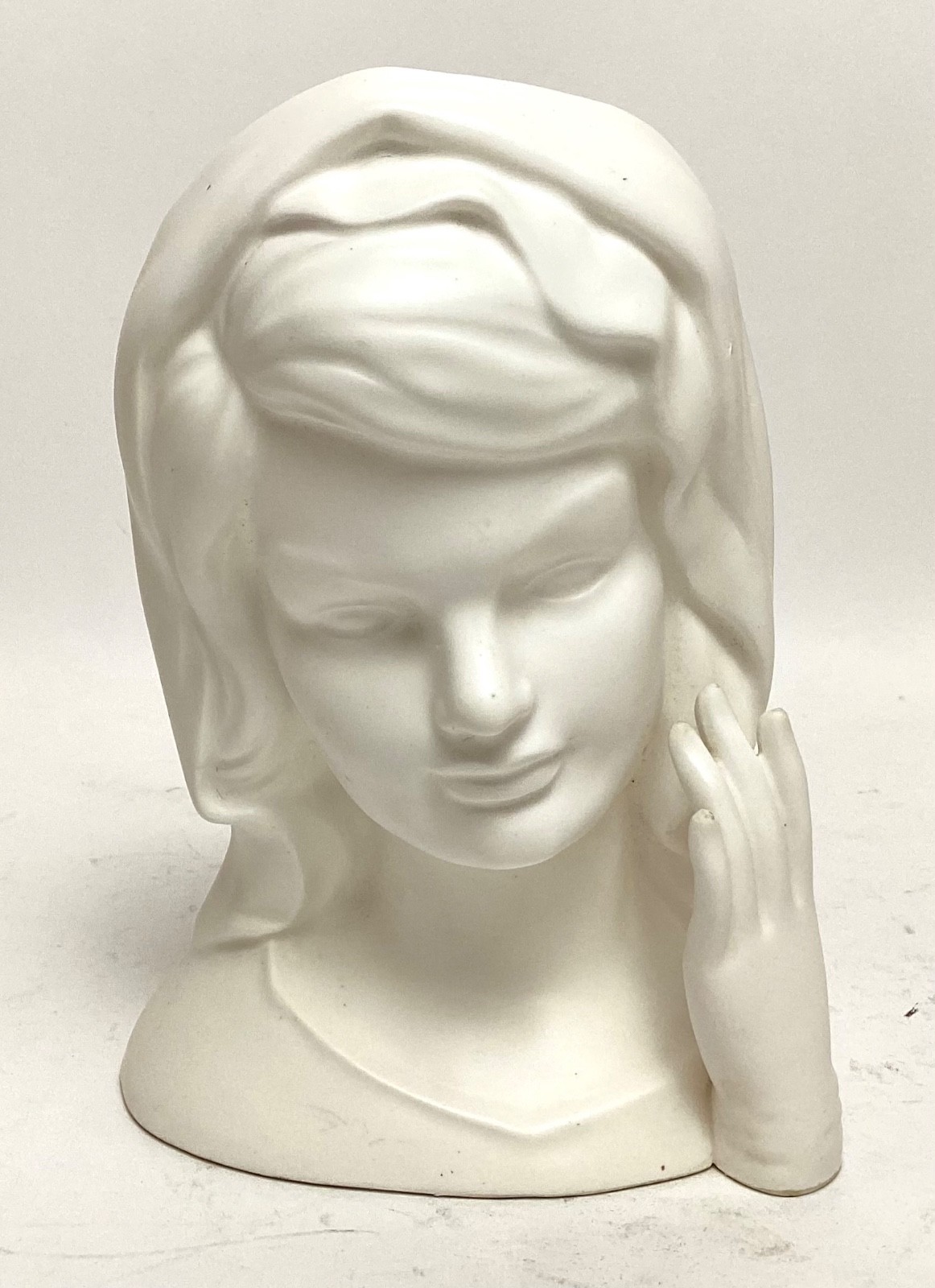 Vintage 1964 INARCO Jackie Kennedy Mourning Head Vase Porcelain Unpainted Rare