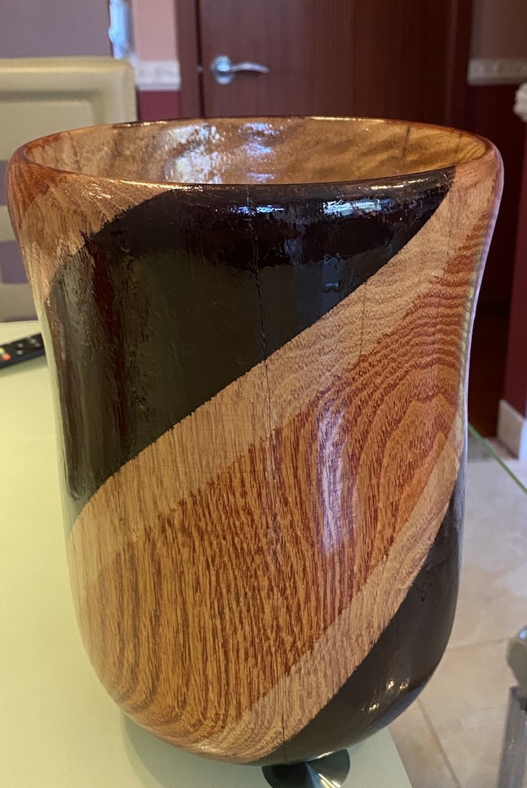 Handcrafted Wood and Resin Art Vase One of a Kind Modern Luxury Home Décor