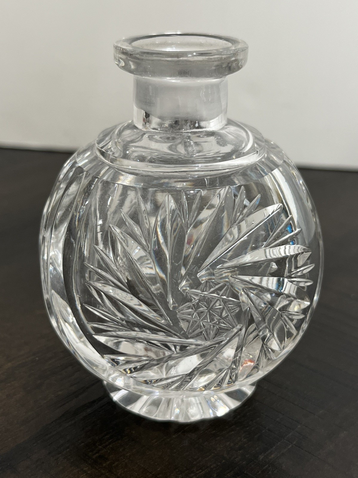 AMERICAN BRILLIANT PERIOD ABP Cut Glass Cologne Perfume Bottle Hobstar Starburst