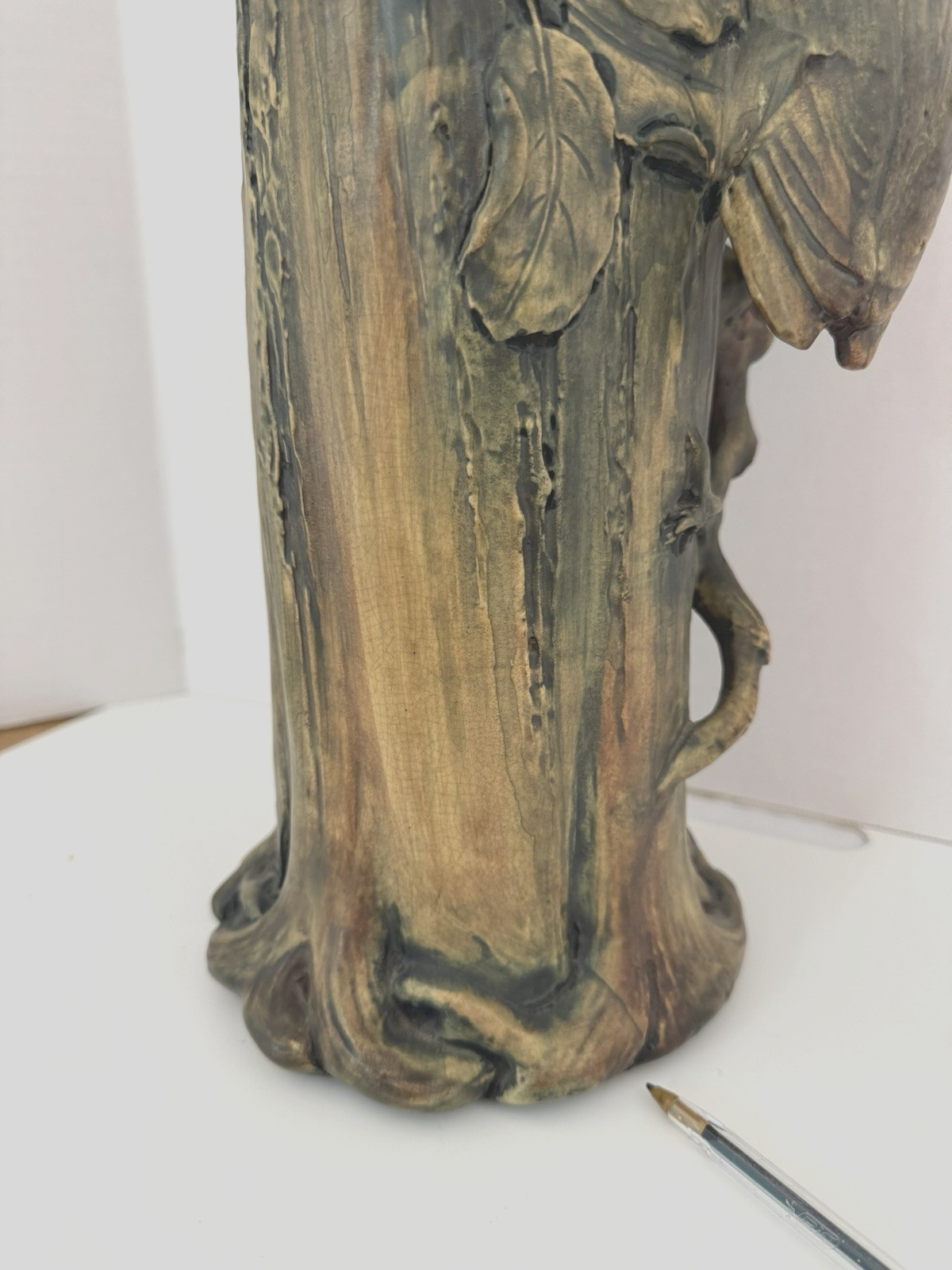 Weller Pottery Woodcraft Owl in Tree Floor Vase – 15 5/8″ RARE