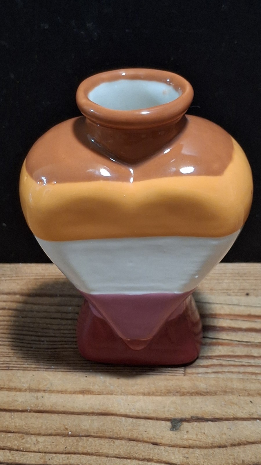 Hand Painted Lesbian Pride Heart Vase Signed LGBTQ+ Ceramic Art Vase 4″ x 3″