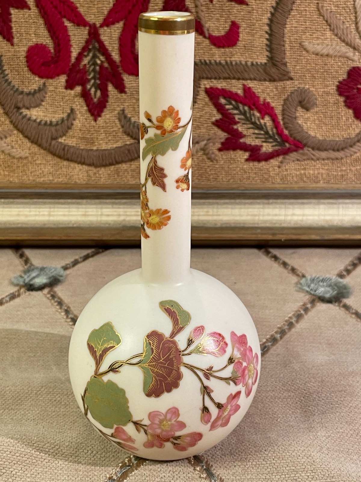 6.5″ Royal Worcester Blush Ivory Bud Vase circa 1887