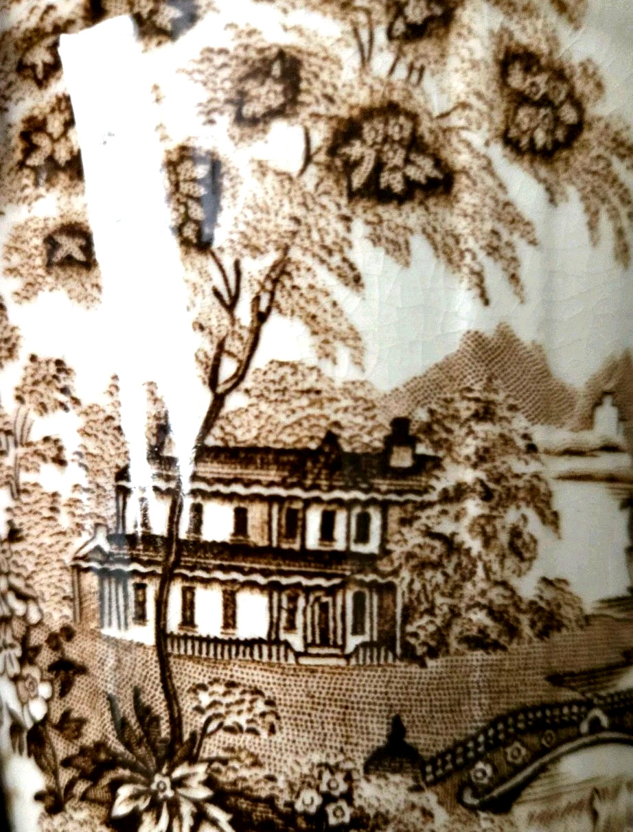 Pot Tonquin Royal Staffordshire By Clarice Cilff England VTG Brown Trees Water