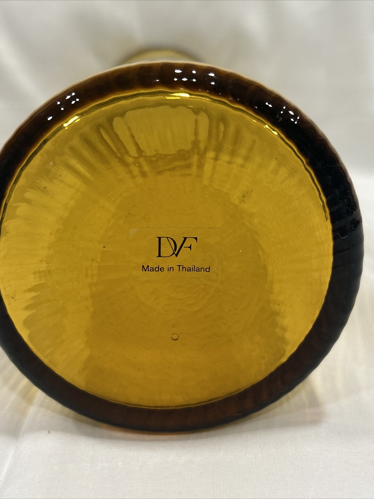 DIANE VON FURSTENBERG DVF Home Twirl Amber Carafe Glass Vase