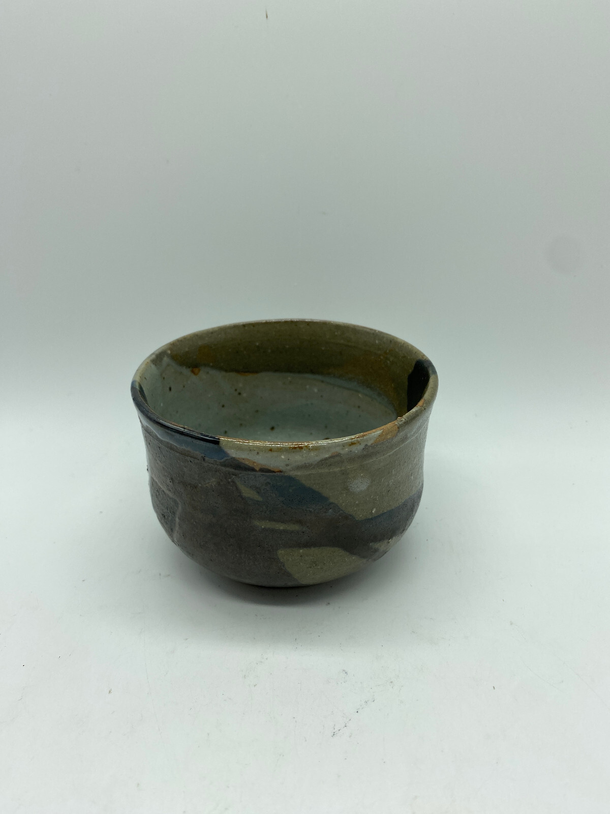 Small Glazed Art Pottery Stoneware Planter Cup Container 2.5″ Tall Signed Artist