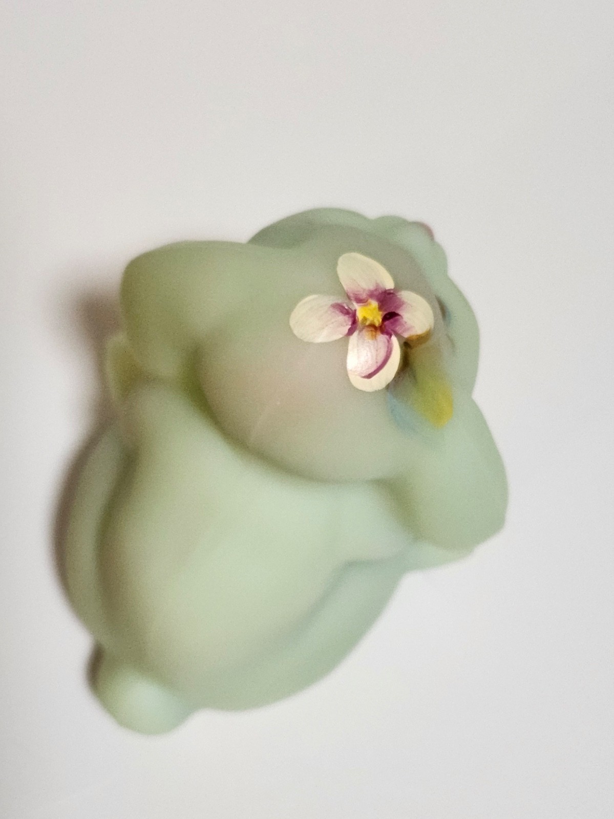 Fenton lotus mist hand painted lop eared bunny