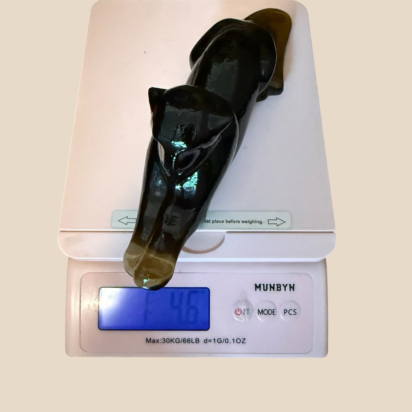 1980s Heisey Imperial Glass Rare Smokey Panther Tiger Cat Paperweight Figurine