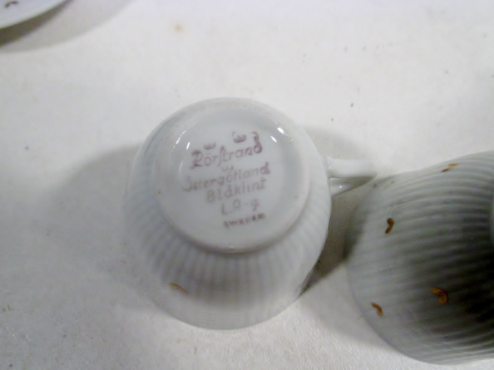 Vtg Rorstrand Sweden Wild Flowers 4 Demitasse Cups & Saucers