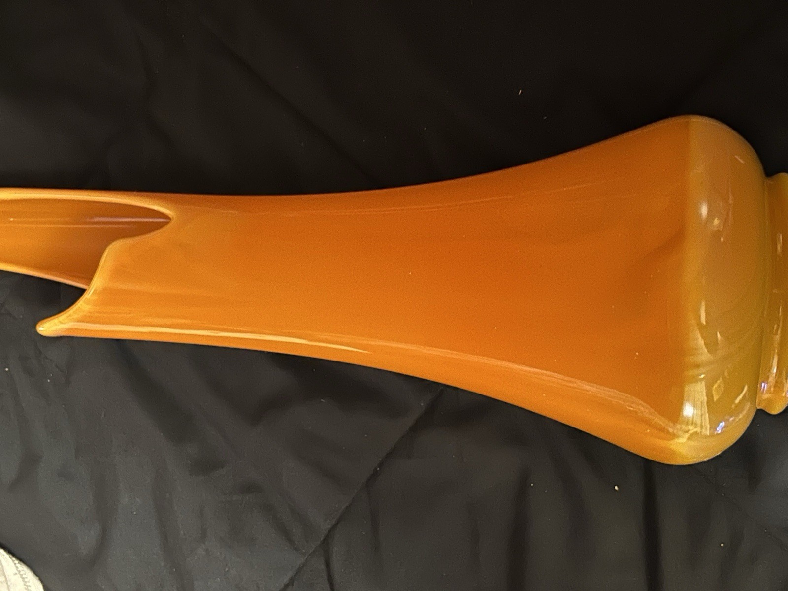 L.E. Smith Glass Bittersweet Orange Swung Vase Mid Century Modern Decor ~18”