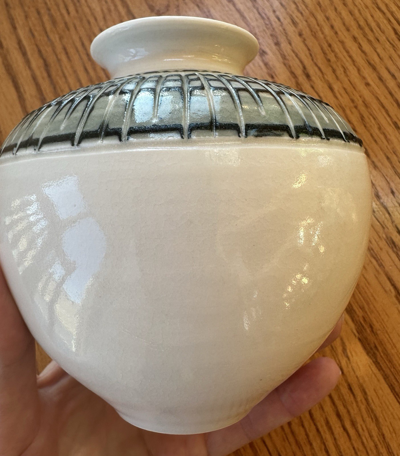 Handmade Studio Pottery Vase Signed by Artist Linda Sheard