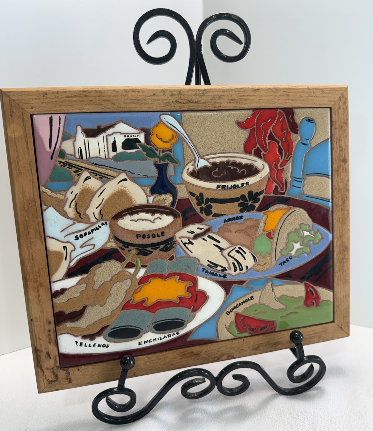 Vintage Arius Santa Fe Art Tile Mexican Dishes 9.25” X 11.25”