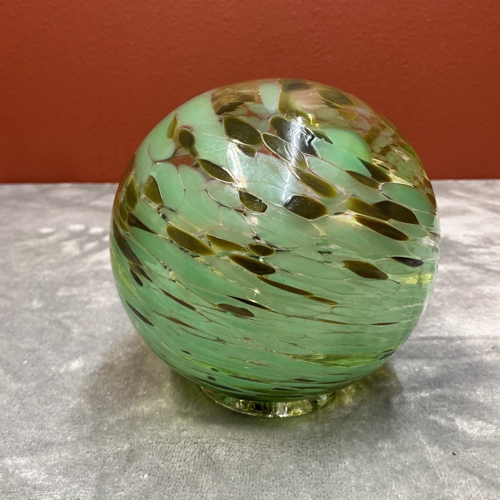 Hand Blown Glass Ball Float signed Edge Glass Blowing Newport Oregon Ocean Beach