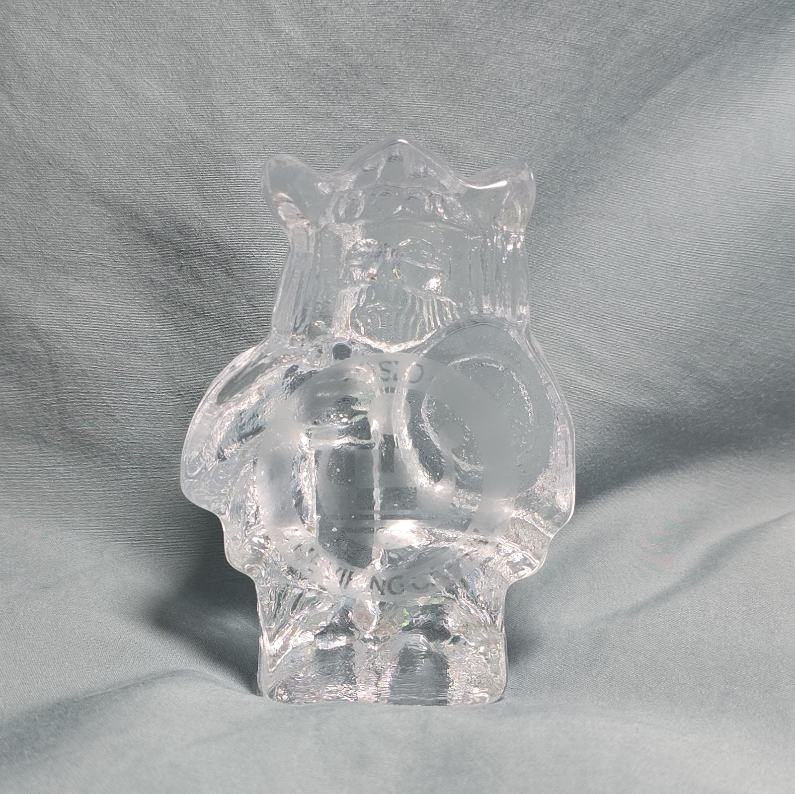 Vintage Magnor Glass Norwegian Viking Warrior Paperweight / Figurine Norway