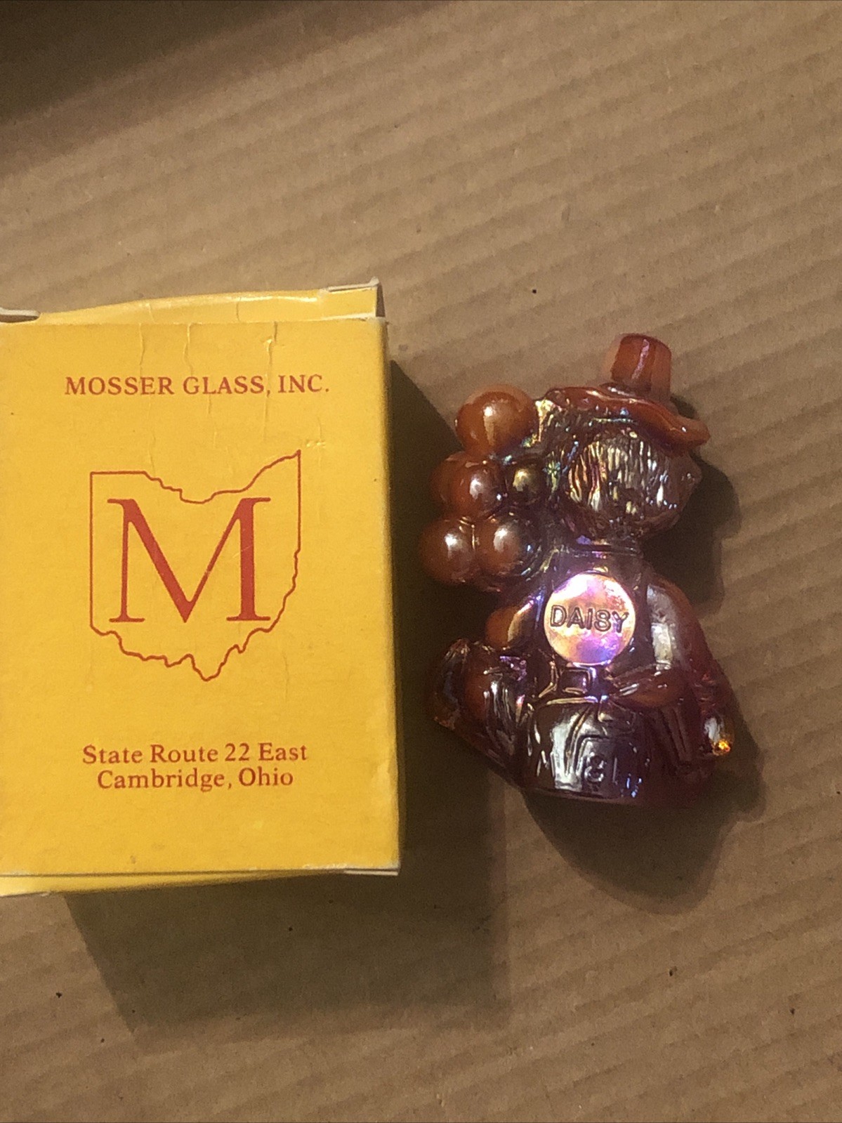 Mosser Carnival Glass Daisy “All The World Loves A Clown” Figure 80s 1981 W/ Box