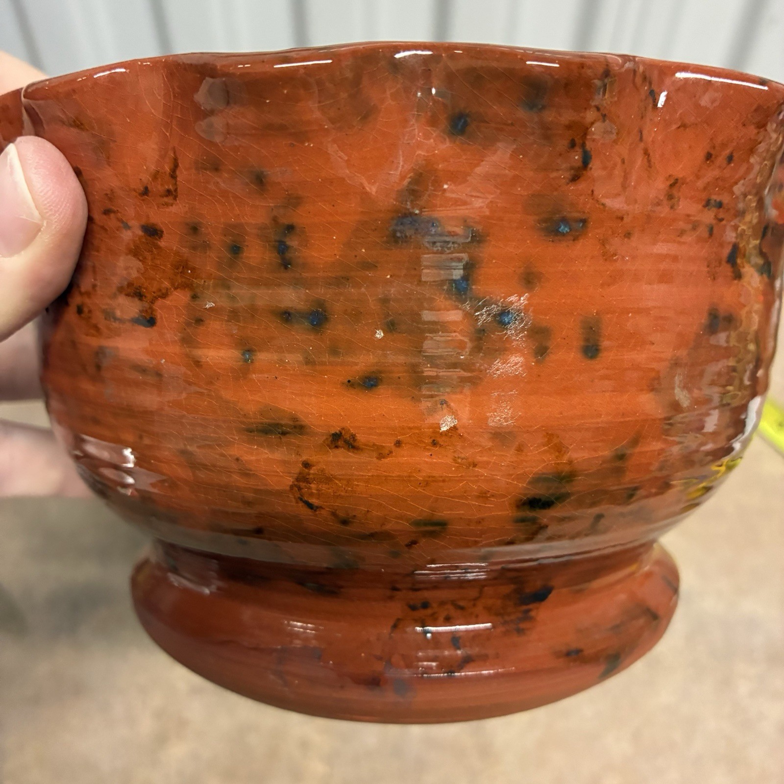 Jeff White Pottery Glaze Over Redware Clay Planter Lebanon, PA