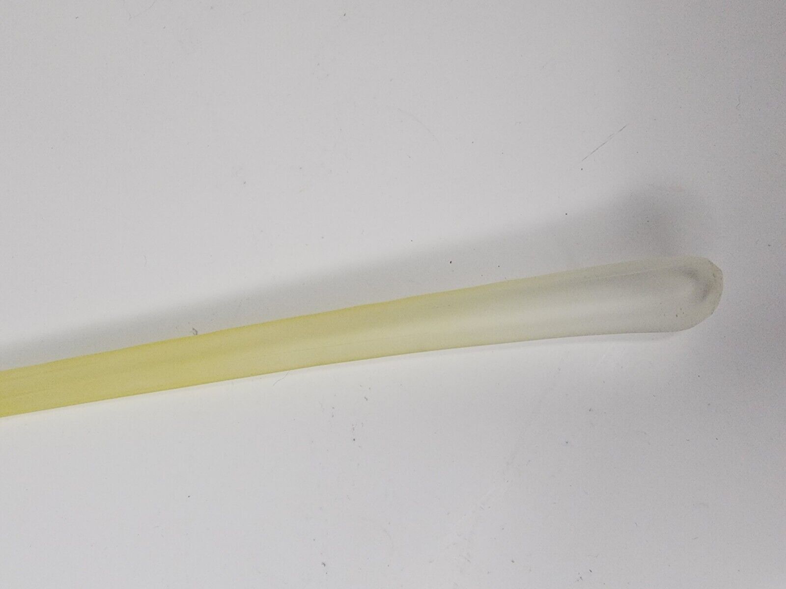 Long Frosted Yellow Pink and Gold Hollow Art glass flower 20 1/2”