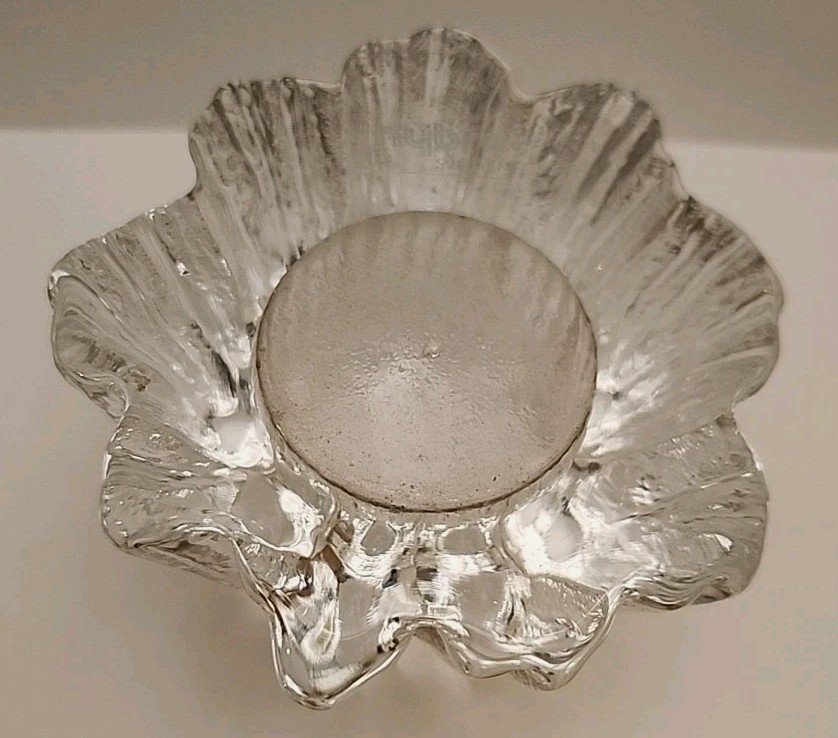 Beautiful Single Nybro Sweden Volcano Glass Votive Holder