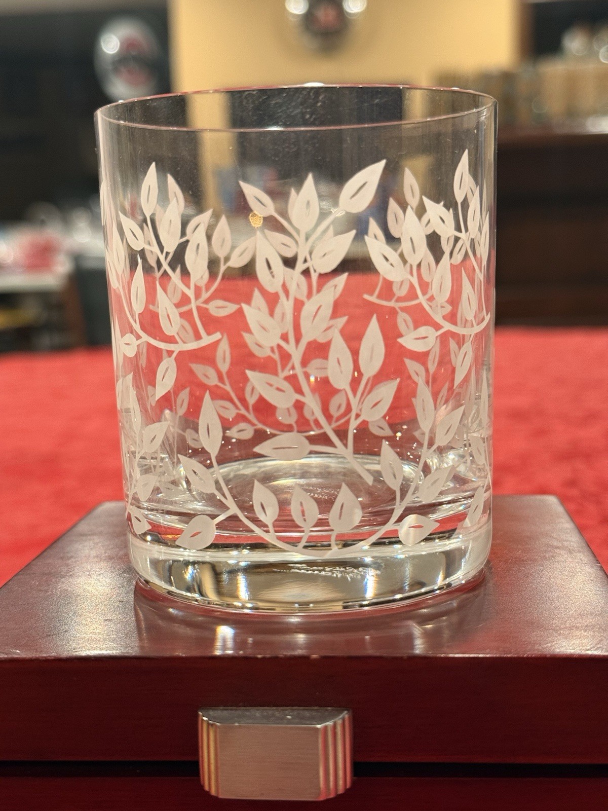Exquisite Lalique France Liane Double Old Fashioned Crystal Glasses Pair Signed