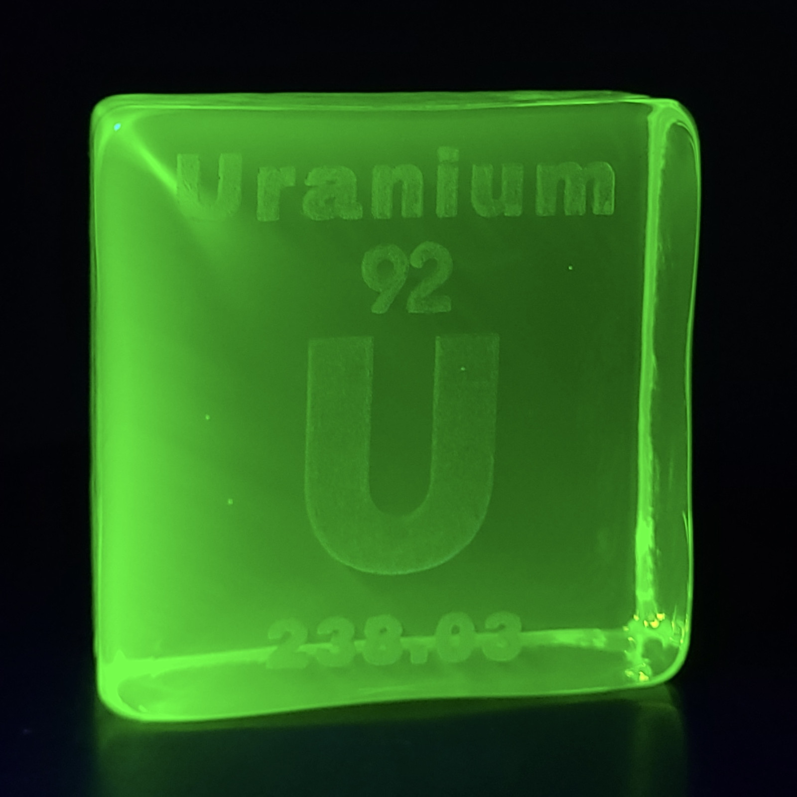 Uranium Glass Element Block Periodic Table Vaseline Glass Collectible Decor