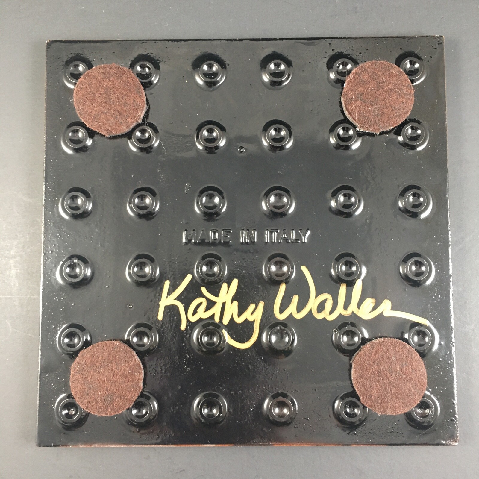 Kathy Waller Panda Bear Decorative Pottery Tile Trivet Signed Made In Italy