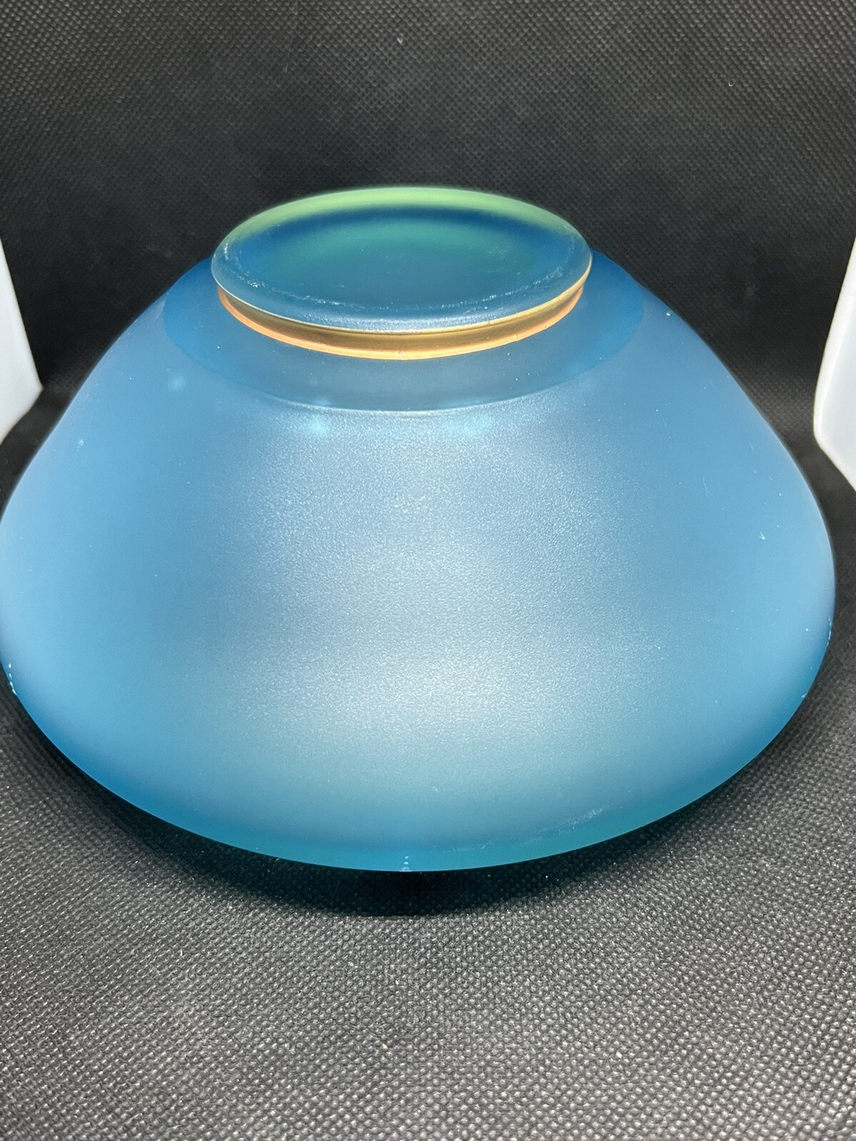 Vintage Tiffin Satin Blue Hand Painted Enameled Floral LiddedCandy Dish Nut Bowl