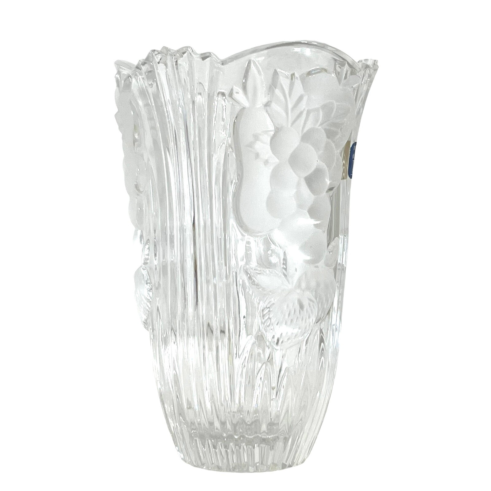 VTG Crystal Clear Industries Crystal Darlington Vase 6″ Hand Cut in West Germany