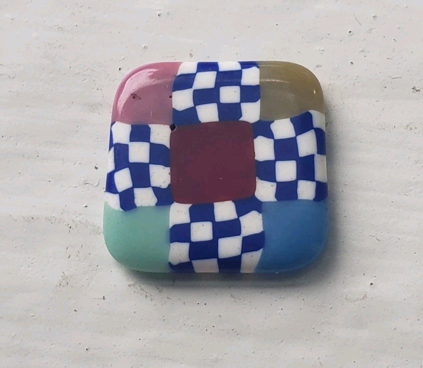 Richard Marquis Noble Effort Design Art Glass Murrini Murrine Slice Polished