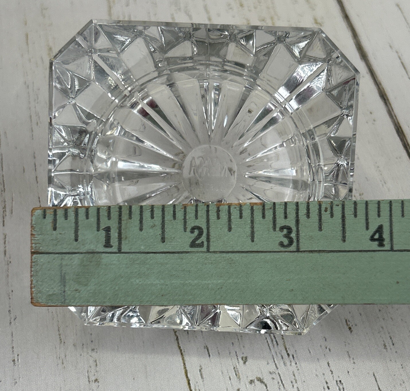 Vintage Mikasa Austria Lead Crystal Angled Candle Holder 3.5”