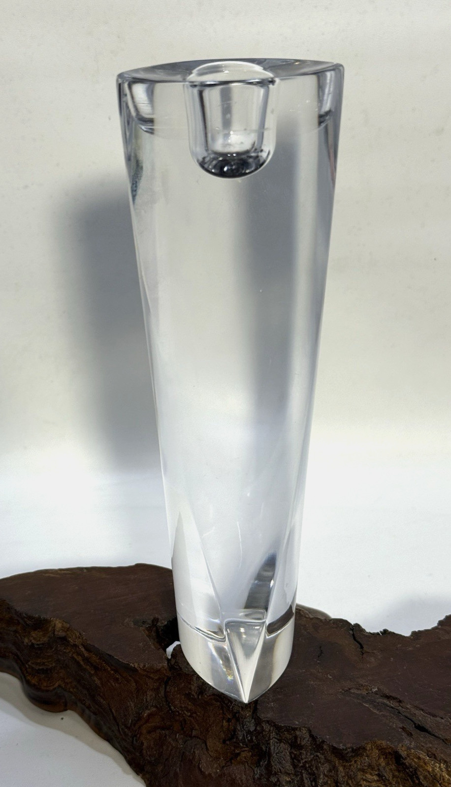 Nambe Crystal Candlestick Holder Elliptical Unique Style 7″x2.5″x2.25″