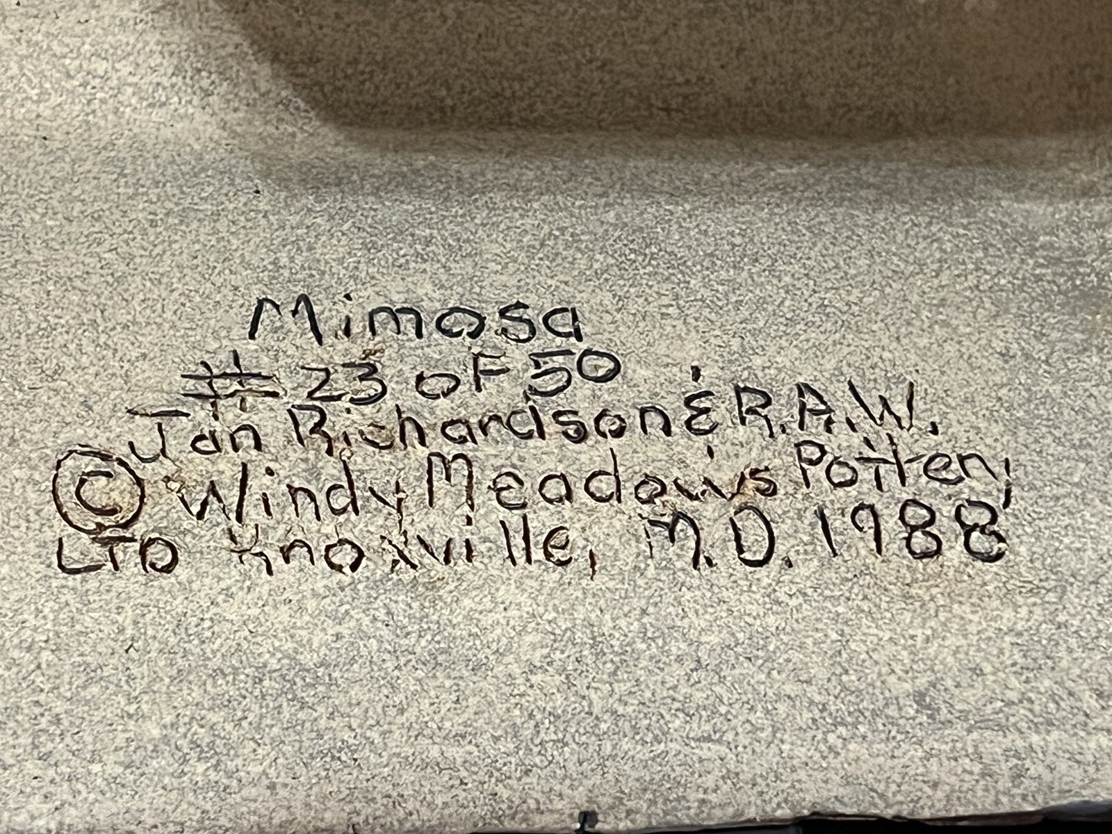 Windy Meadows Pottery Mimosa Candle House #23 of 50 Signed 1988 12″High 8″ Wide