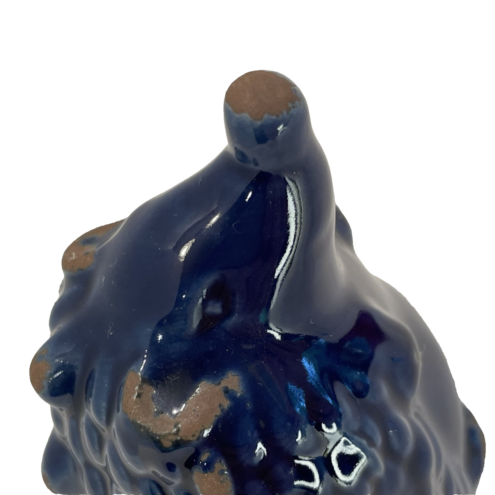 Cobalt Blue Pottery Hedgehog Figurine