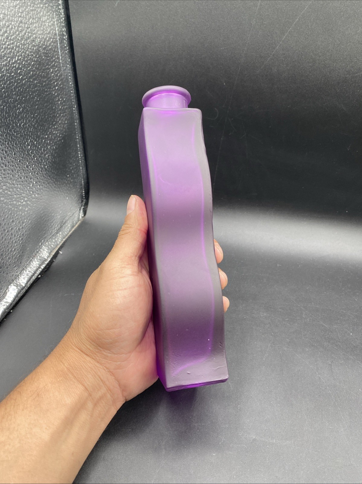 VTG 1990s Neon Frosted Purple Glass IKEA Vase 8.5” Tall